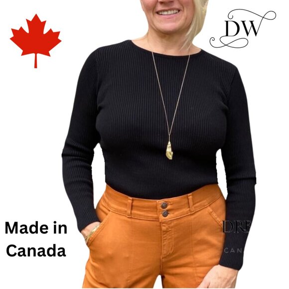 Crew Neck Cotton Sweater | Black | Parkhurst - Picture 1 of 2